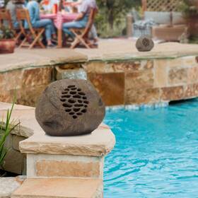 Alpine Corporation 821559756992 Weather-resistant Bluetooth Solar-powered Outdoor Wireless