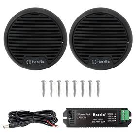 Fba-60bkbt Herdio 3 Inch Marine Bluetooth Speakers Boat Motorcycle Hot Tub Stereo Black