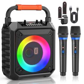 Jyxt17t Jyx Portable Bluetooth Speaker Karaoke Machine For Party With 2 Uhf Microphones