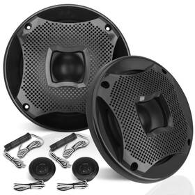 Aq65.2cmb Lanzar Two Way Marine Speaker System One Pair 6.5 Inch Black