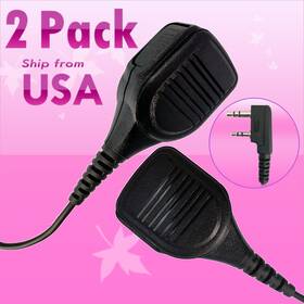 2xhm-220e-k2 Promaxpower 2x Walkie Talkie Shoulder Speaker Microphone For Baofeng Uv-8r Retevis H-777