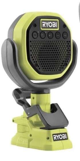 Pcl615b Ryobi 18v Verse Clamp Bluetooth Speaker Wireless Incl. 4.0 Battery Charger