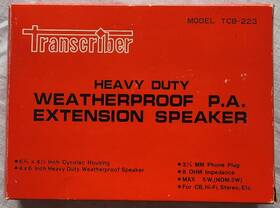Tcb-223 Transcriber Vintage Heavy Duty Weatherproof P.a. Extension Speaker 8 Ohm 5w Nos