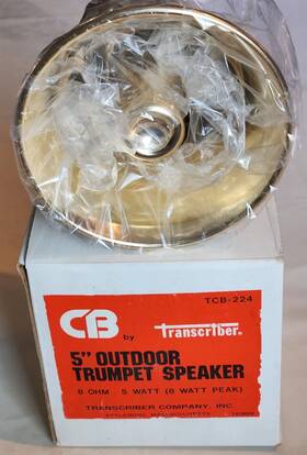 Tcb-224 Transcriber Vintage Cb 5 Inch Outdoor Trumpet Speaker New Old Stock 8 Ohm Watt