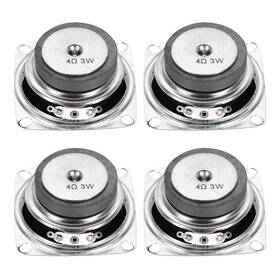 Uxcell 617662898670 4 Pcs 3w Ohm Small Speakers Metal Shell Square Outside Micro Magnet Speaker