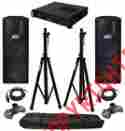 Xga-5000 572170 Peavey 2 Pv215 Dj Dual 15 Passive 1400w Speakers Amp Stands Cables