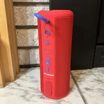 Sylvania Bluetooth Speaker SP953 Rubberized Trim - Red W/ Buttons Tested. Fixed Price $10.76.