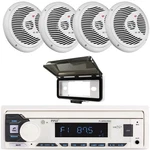 Pyle Digital Media Stereo Receiver With Cover, 4X 8'' 180W Max White Speakers. Fixed Price $131.99.
