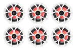 (6) Rockville RKL65MBW 6.5" 700W Marine Boat Speakers W/led+black/white Grilles. Fixed Price $169.95.