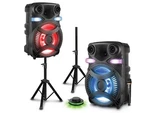 Technical Pro CLUB15 15" Rechargeable Bluetooth Speakers+stands+remote+mic+light. Fixed Price $314.95.