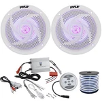 X Pyle PLMRS53WL 5.25" Stereo Led Speakers, 2-CHANNEL Amplifier, Wire. Fixed Price $147.99.