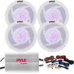 4X Pyle PLMRS53WL 5.25'' Speakers Blue Led, 4-CHANNEL Amplifier W/install Kit. Fixed Price $163.99.