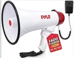Pyle 40W Megaphone Bullhorn With 1400-YARD Range, Built-in Siren & Handheld Mic. Fixed Price $15.99.