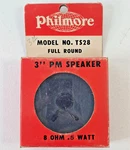 Vintage Philmore TS28 Round 3" Replacement Pm Speaker Ohm .5 Watts. Fixed Price $16.00.