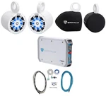 2) Kicker 6.5" 150W Marine Led Wakeboard Tower Speakers+covers+amplifier+amp Kit. Fixed Price $384.90.