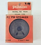 Vintage Philmore TS35 Square 3.5" Replacement Pm Speaker 8 Ohm 2 Watts. Fixed Price $16.00.