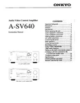 Onkyo A-SV640 Amplifier Owners Manual. Fixed Price $22.24.