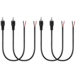 Bolvek 4 Pack Rca Male Speaker Wire, Plug Adapter Connector Black. Fixed Price $12.99.