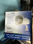 Speco Technologies White Weather Resistant P.a. Horn Speaker 70/25V. Fixed Price $29.09.