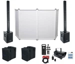 Rockville Dj Package W/ (2) Titan Portable Array Speakers+mic+led Fogger+facade. Fixed Price $869.80.