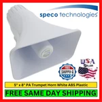 Speco SPESPC15RP Pa Trumpet Horn 5"X8" White Abs Plastic 30W 8OHMS Weatherproof. Fixed Price $38.95.