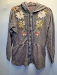 Joy Love Light Jw Johnny Was Los Angeles Gray Medium Embroidered Flowers 2881. Fixed Price $120.00.