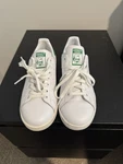 Adidas Stan Smith Three Stripes Green & White Size 7/W 8.5. Fixed Price $25.00.