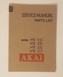 Akai Model SW-127 137 157 177 Speaker System Service Manual, Parts List. 32PG. Fixed Price $24.99.