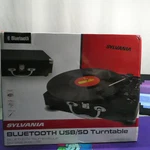 Sylvania Bluetooth Usb/sd Retro Turntable Portable Suitcase STT104BT-BLACK. Fixed Price $60.30.