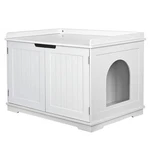 2 Door Cat Litter Box Enclosure Within Sturdy Wooden Structure House White. Fixed Price $70.58.