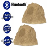 Theater Solutions Wireless 120W Rechargeable Bluetooth Rock Speaker Pair Sand. Fixed Price $39.99.
