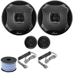 Pair (qty 2) Of Lanzar AQ65.2CMB 6.5" 2WAY 450W Marine Black Speakers Wiring Kit. Fixed Price $70.99.