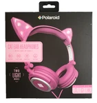 New Polaroid Pink Cat Headphones Light Up Ears. Fixed Price $71.99.