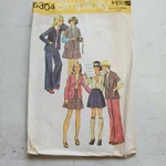 Simplicity Vtg Pattern 6304 Girls Cardigan Skirt Bell-bottom Pants Sz 14 Cut '74. Fixed Price $5.59.