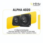 Infinity Car Speakers Alpha 4020 4" 2-WAY Co-axial 175W. Fixed Price $90.00.