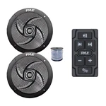 Pyle Marine Bluetooth Controller, 2X 6.5" 240W Boat Speakers (black) W/wire. Fixed Price $129.99.