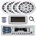 Pyle Bluetooth Marine Receiver, Cover, Antenna, Wire, 4X 6X9" 260W White Speaker. Fixed Price $188.49.