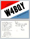 Ham Radio Qsl Qso Postcard W4BQY, Pfafftown, Nc, Usa. Fixed Price $16.99.