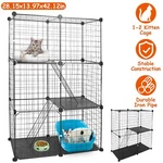 Cat Cage House Enclosure Metal Wire 3-TIER Diy Kennel Kitten Playpen Detachable. Fixed Price $49.29.