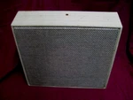 Vtg Argos Tweed Blond Wood Slanted Wall Baffle For 8-12" Speakers. Fixed Price $21.99.