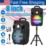 8" Wireless Bluetooth Speaker Fm/usb/tf/aux With Stand Mic Remote Led For Party. Fixed Price $49.99.
