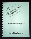 Hallicrafters HT-33A MK1 HT33A Power Amplifier Manual. Fixed Price $11.99.