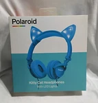 Polaroid Cat Headphones Blue Light-up Ears Multiple Modes High Def. Fixed Price $17.99.