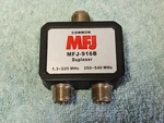 MFJ-916B Duplexer 1.3-225 & 350-540 Mhz W/SO-239 For Ham Radio Dual Band Mobile. Fixed Price $49.99.