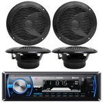 Pyle PLMRB29B Marine Boat MP3 Player Stereo Amfm Radio 4X 6.5" Speaker Package. Fixed Price $111.49.