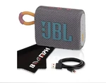 Jbl Go 3 Portable Waterproof Speaker - Gray. Fixed Price $25.00.