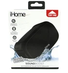 Ihome Bluetooth Waterproof Portable Speaker W/ Passive Subwoof, Black IBT320B. Fixed Price $21.99.